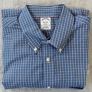 Mens Brooks Brothers Non Iron Long Sleeve Button Up Dress Shirt Supima Cotton L